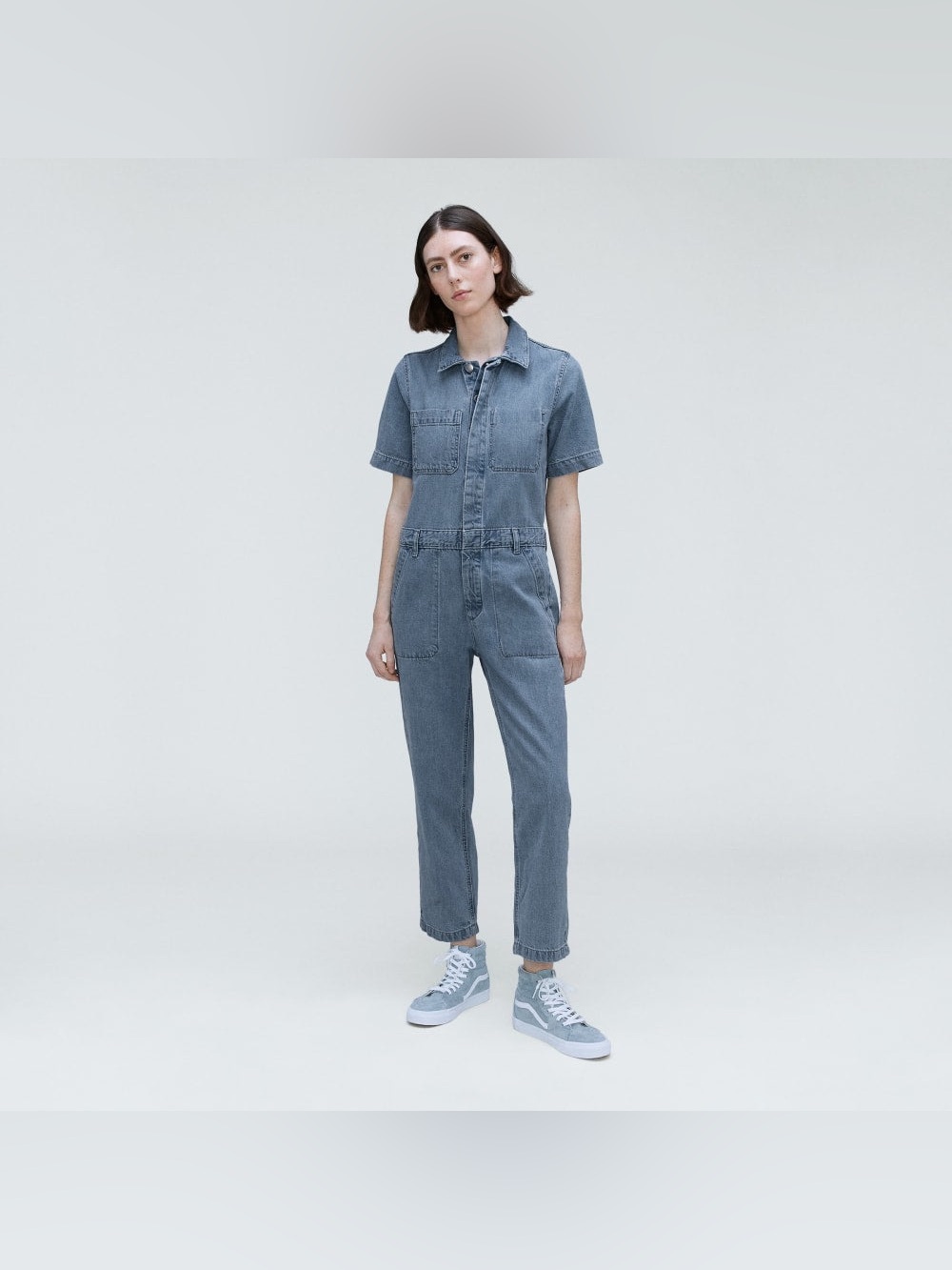 🆕 Everlane Supersoft Jean Coverall Denim Jumpsuit Utility Garden Chic Minimalist